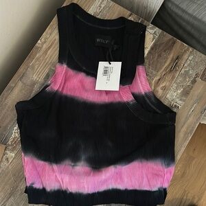 WSLY tie dye cropped tank top